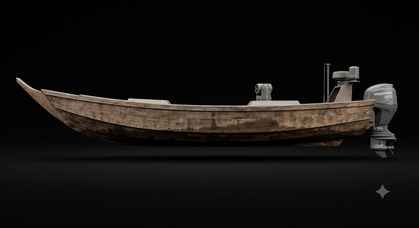 Yemaja USV V1 side profile with Yanmar 36D outboard engine